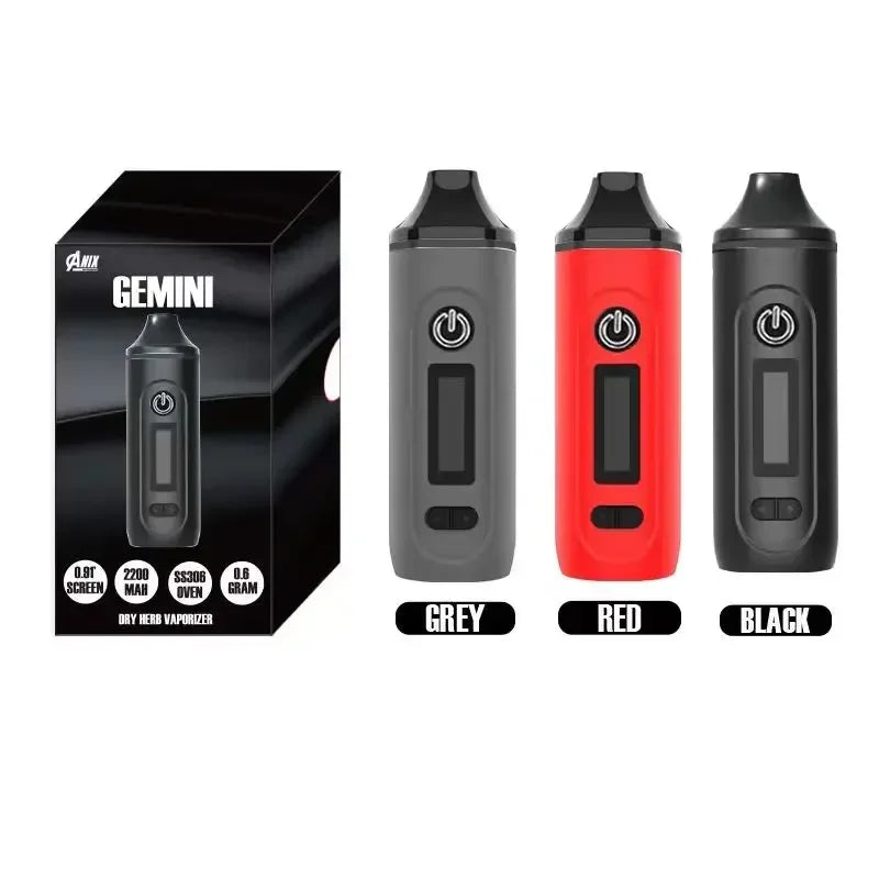 Vaporizzatore per erbe secche Anix Gemini Starter Kit 2200mah Batteria Controllo della temperatura Schermo OLED Sigarette elettroniche Tabacco Vape Pen