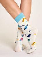 Calze Da Donna Cartoon Harajuku Cotone Skater Per Ragazze Streetwear Con Grafica A Righe Esclusive