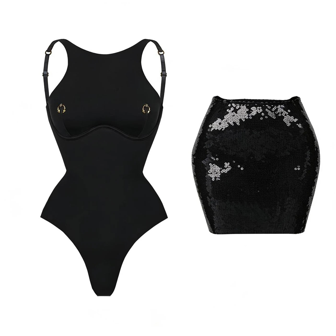 2026 2 Pezzi Costume da Bagno Intero Sexy da Donna, Monokini a Vita Alta Push-Up, Tinta Unita, Abbigliamento da Spiaggia