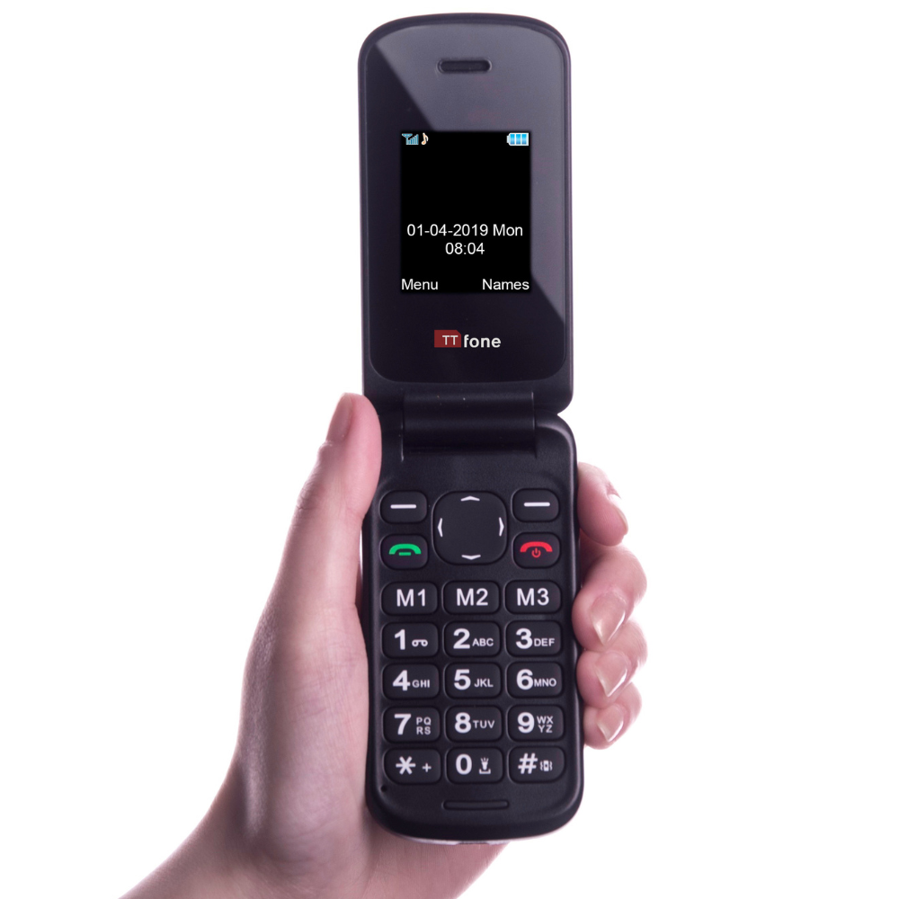TTfone TT140 Rosso Telefono A Conchiglia Con Cavo USB EE Pay As You Go