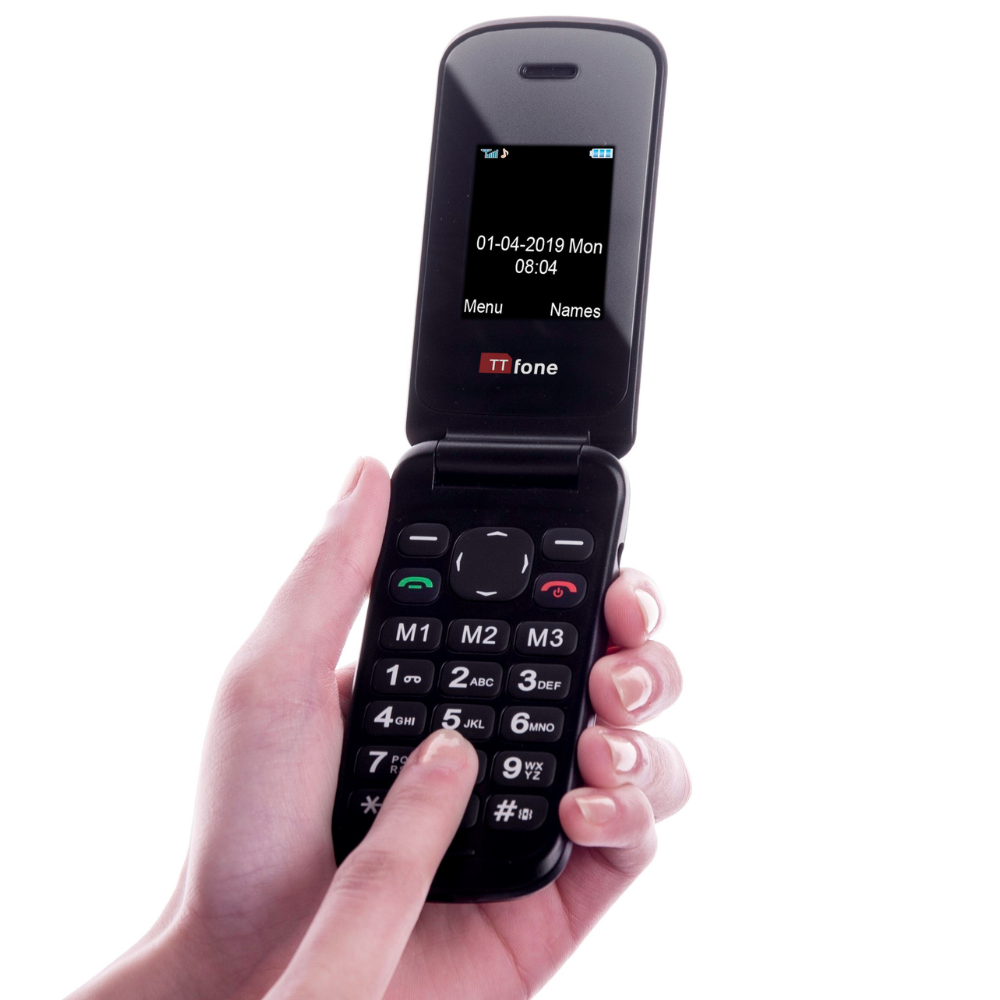 TTfone TT140 Rosso Telefono A Conchiglia Con Cavo USB EE Pay As You Go