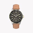 Timex Men's Black Dial Watch, Tan Leather Band | Tw2u55600