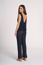 Top In Maglia Valeria Resort Scollo A V Con Motivo Traforato