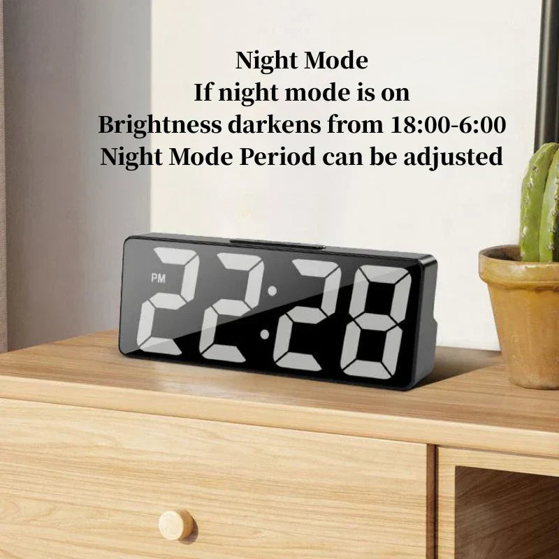 Sveglia Digitale Con Controllo Vocale Schermo LED E Due Sveglie