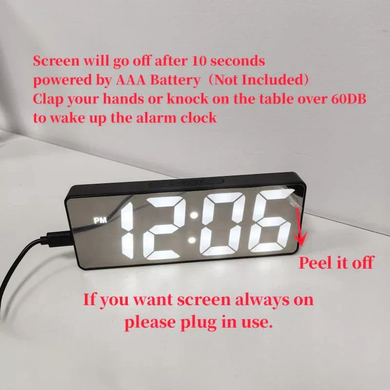 Sveglia Digitale Con Controllo Vocale Schermo LED E Due Sveglie