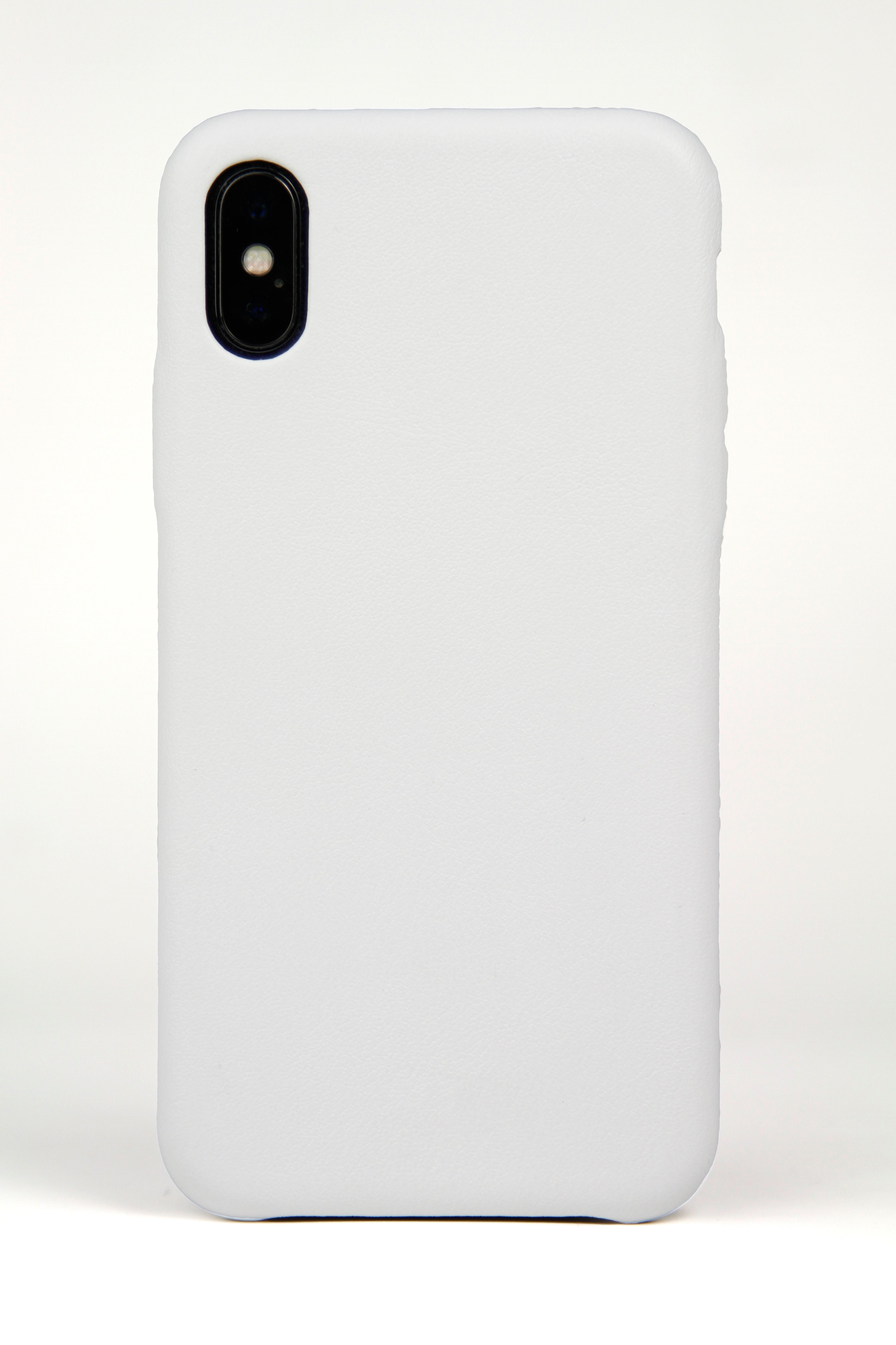 Custodia iPhone X In Pelle Bianca Pieno Fiore Italiano