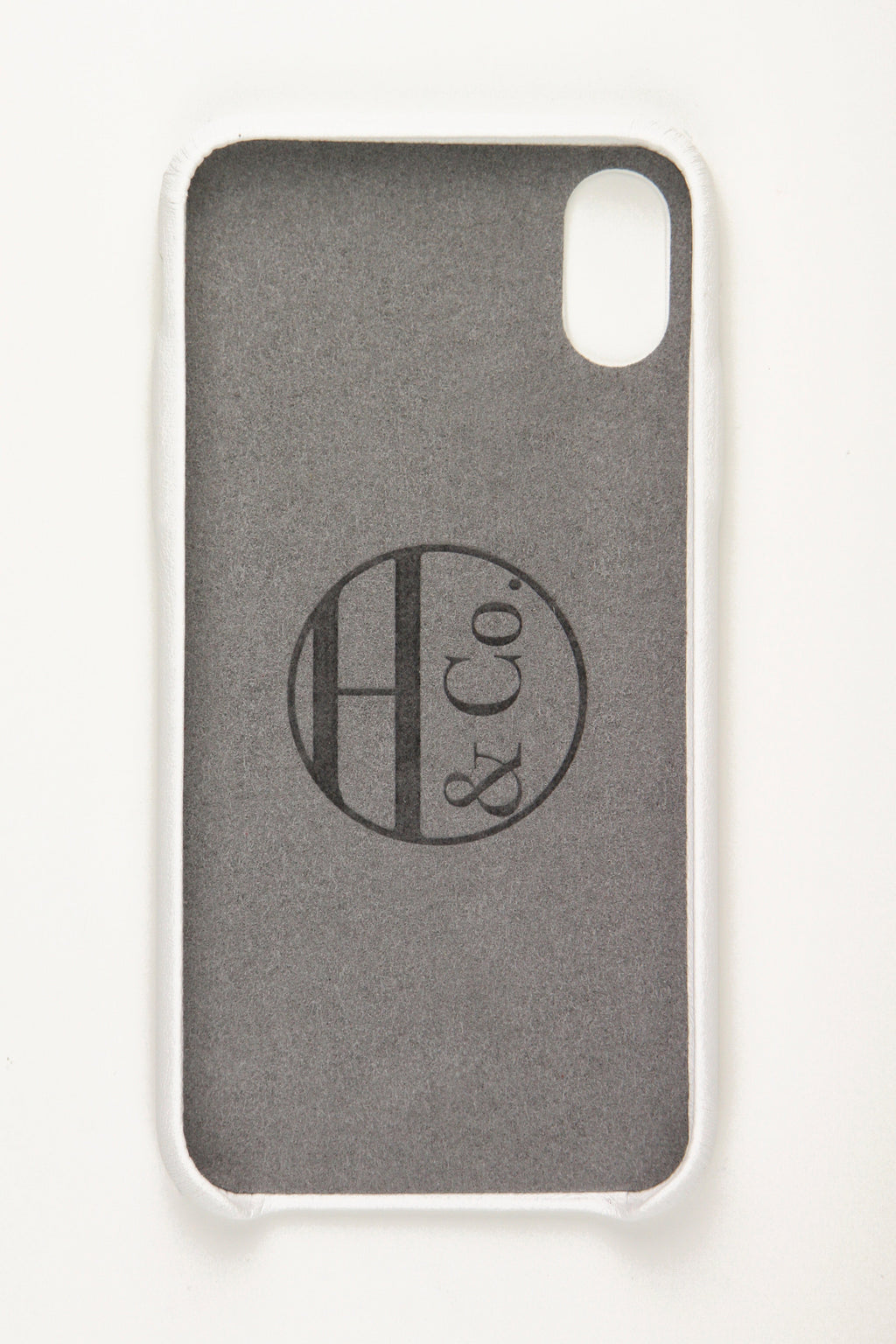 Custodia iPhone X In Pelle Bianca Pieno Fiore Italiano