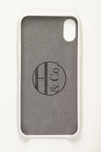 Custodia iPhone X In Pelle Bianca Pieno Fiore Italiano