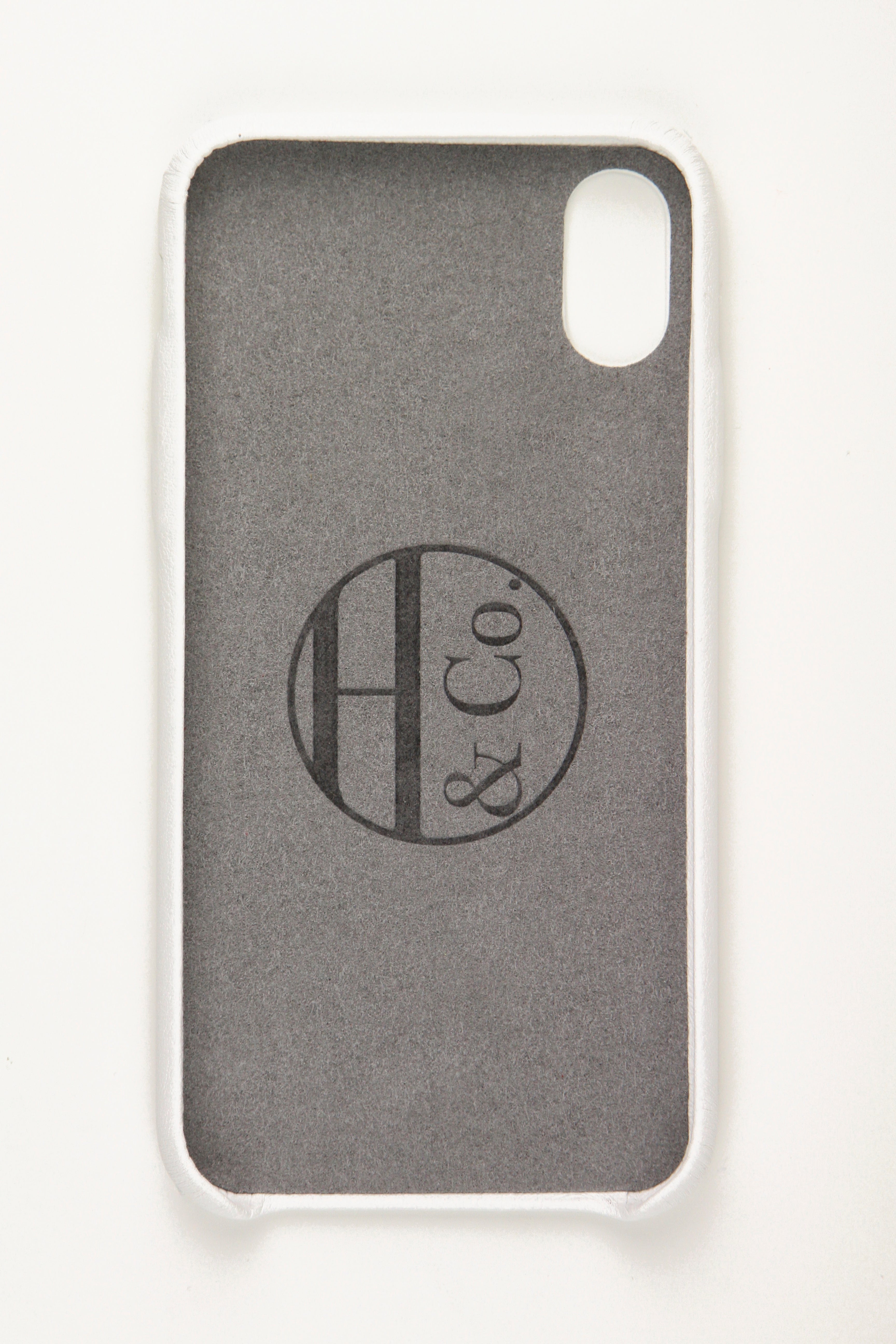 Custodia iPhone X In Pelle Bianca Pieno Fiore Italiano