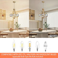 Gold Crystal Chandelier 4 Light Rustic Illumination