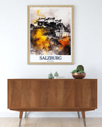 Salzburg Poster Print - Hohensalzburg Fortress Poster - Mirabell Palace Art - Salzburg Poster Print - Salzburg Poster Print - Austria Living Room Decor-2