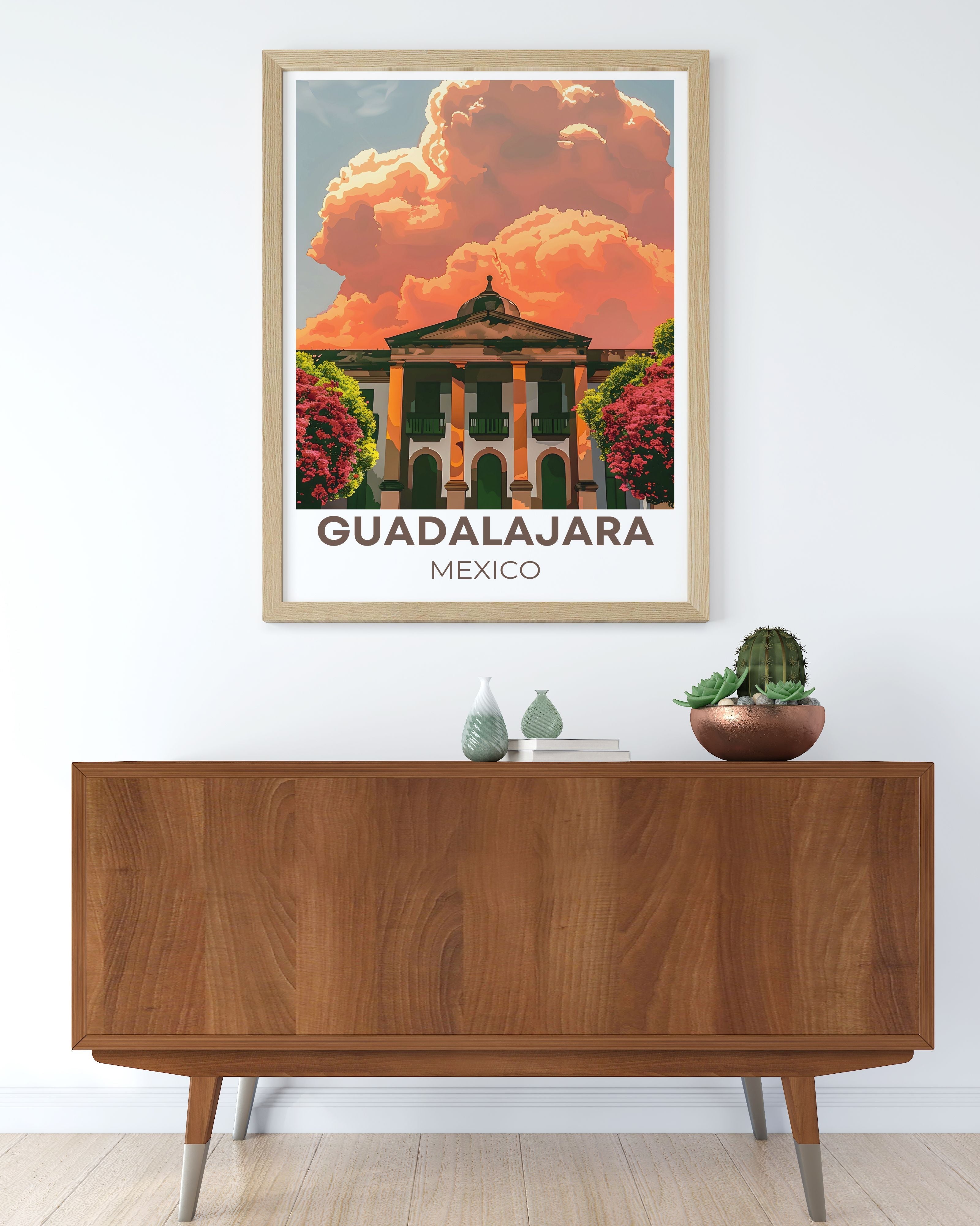 Guadalajara Print - Hospicio CabaÃ±as Wall Art - Mexico Framed Art - Mexico Vintage Poster-2