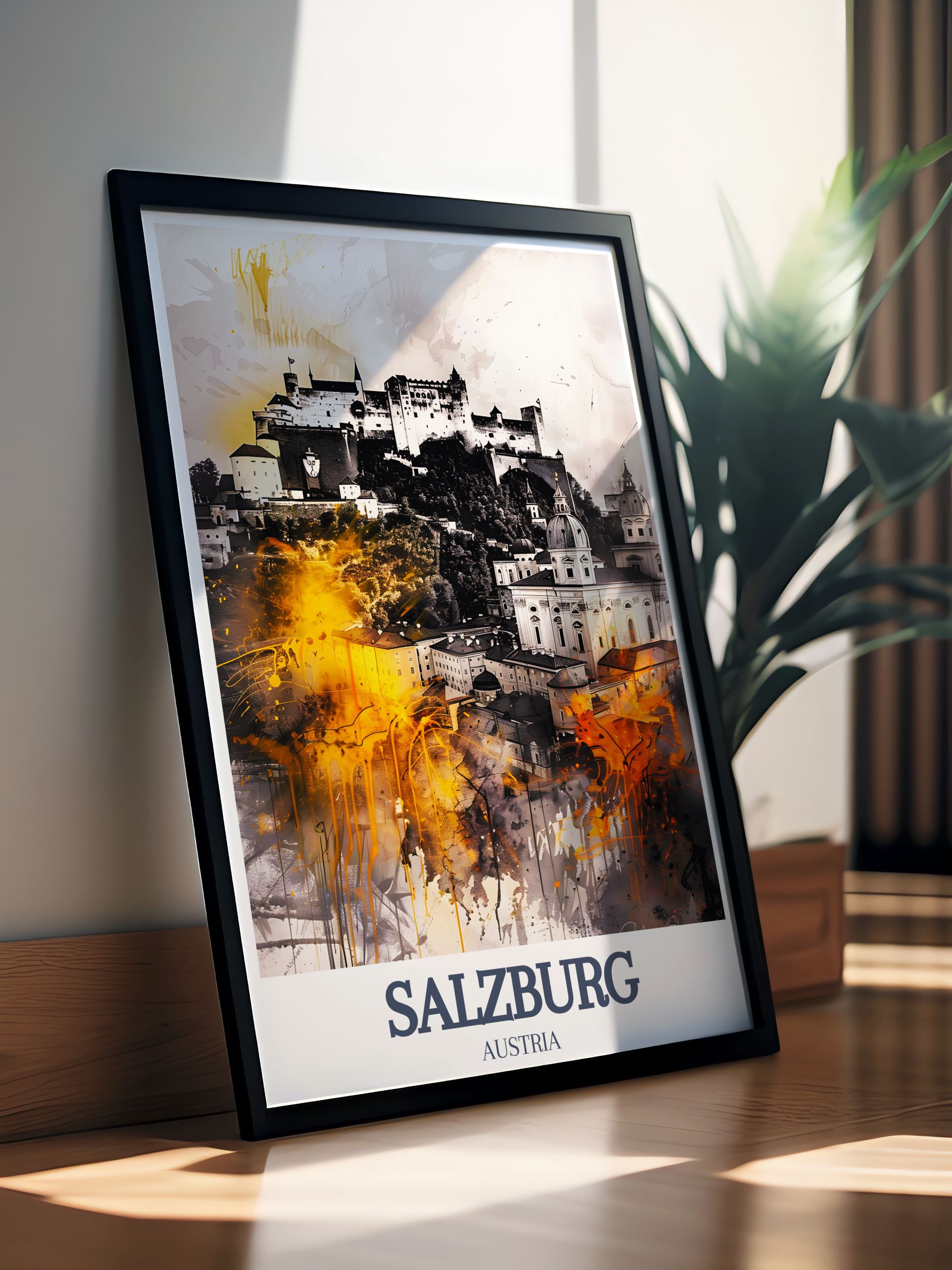 Salzburg Poster Print - Hohensalzburg Fortress Poster - Mirabell Palace Art - Salzburg Poster Print - Salzburg Poster Print - Austria Living Room Decor-1