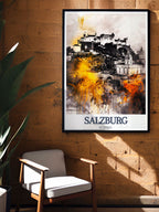 Salzburg Poster Print - Hohensalzburg Fortress Poster - Mirabell Palace Art - Salzburg Poster Print - Salzburg Poster Print - Austria Living Room Decor-4