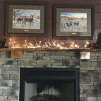 6ft Birch Wreath Garland with 48 LED Lights