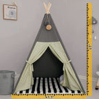 Casa Teepee Grigia Con Materasso Imbottito Per Bambini