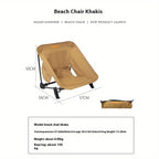 Sedia Pieghevole Leggera In Alluminio Khaki Per Campeggio Spiaggia Trekking
