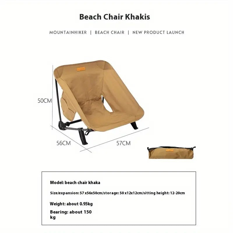 Sedia Pieghevole Leggera In Alluminio Khaki Per Campeggio Spiaggia Trekking