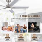 52Inch Brushed Nickel Ceiling Fan With Integrated LED Illumination