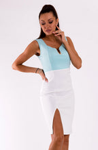 Emamoda Vestito A Spalline Blu Con Inserto Dorato Modello 49001 1
