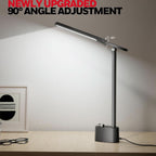 Lampada Da Scrivania LED H01 Pro Sunturalux Pieghevole Con USB Nero