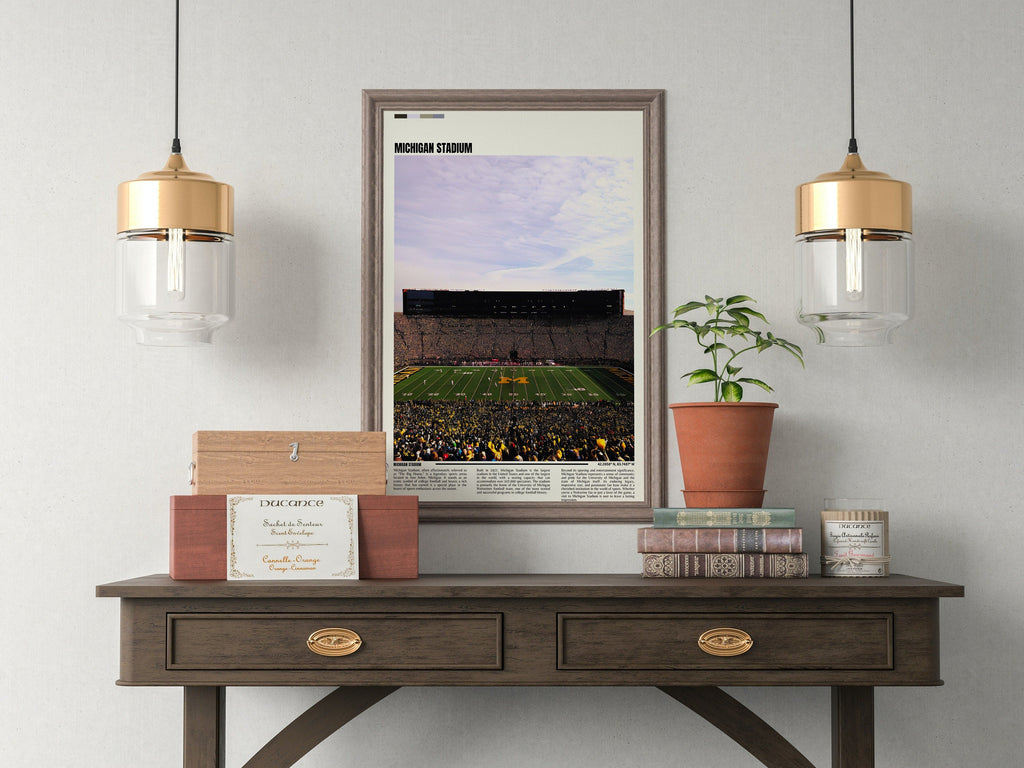 Michigan Stadium Print | Michigan Art | Michigan Wolverines Poster | NCAA Stadium Poster | Housewarming Gift-2