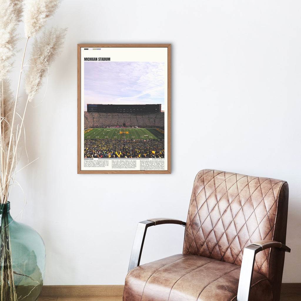 Michigan Stadium Print | Michigan Art | Michigan Wolverines Poster | NCAA Stadium Poster | Housewarming Gift-3