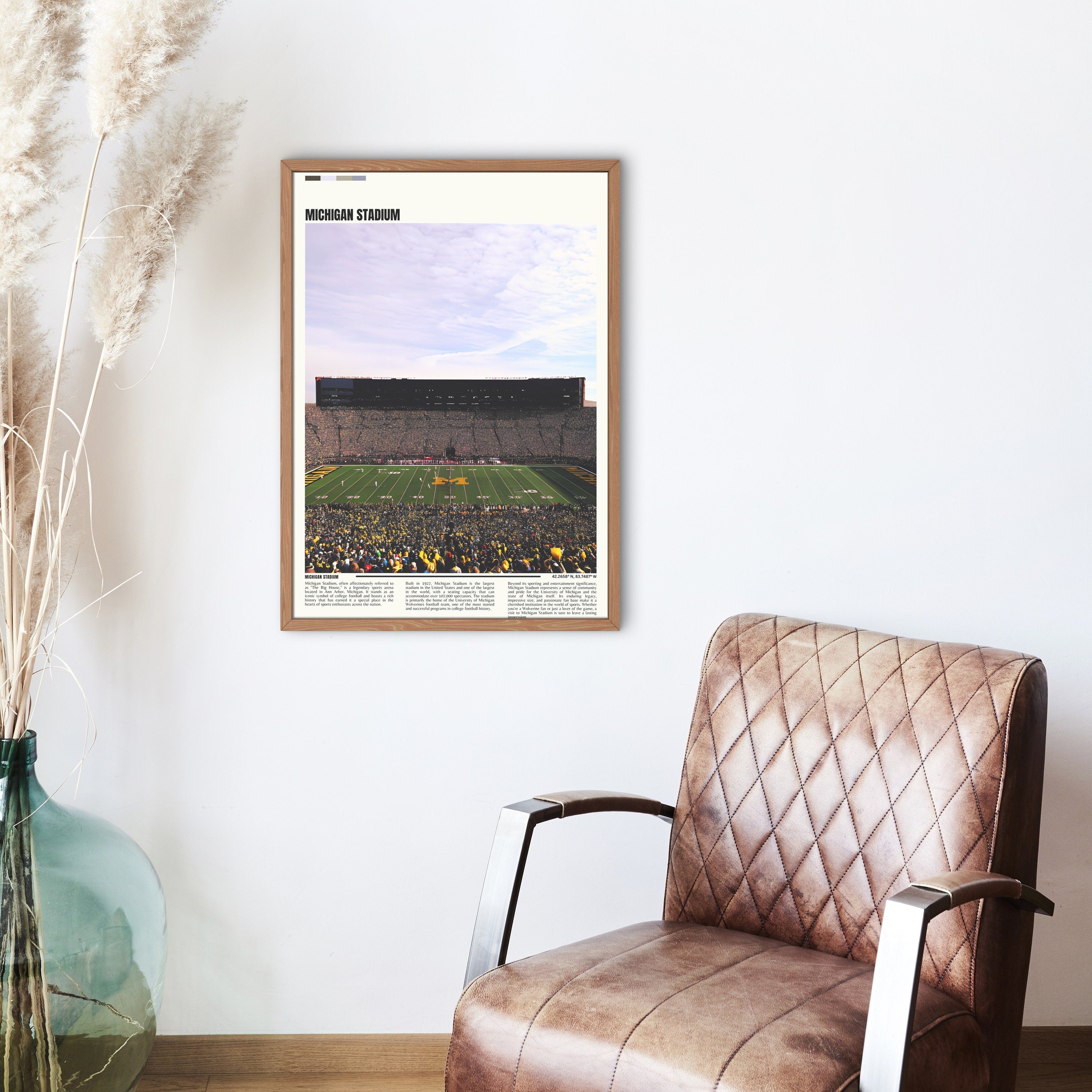 Michigan Stadium Print | Michigan Art | Michigan Wolverines Poster | NCAA Stadium Poster | Housewarming Gift-3