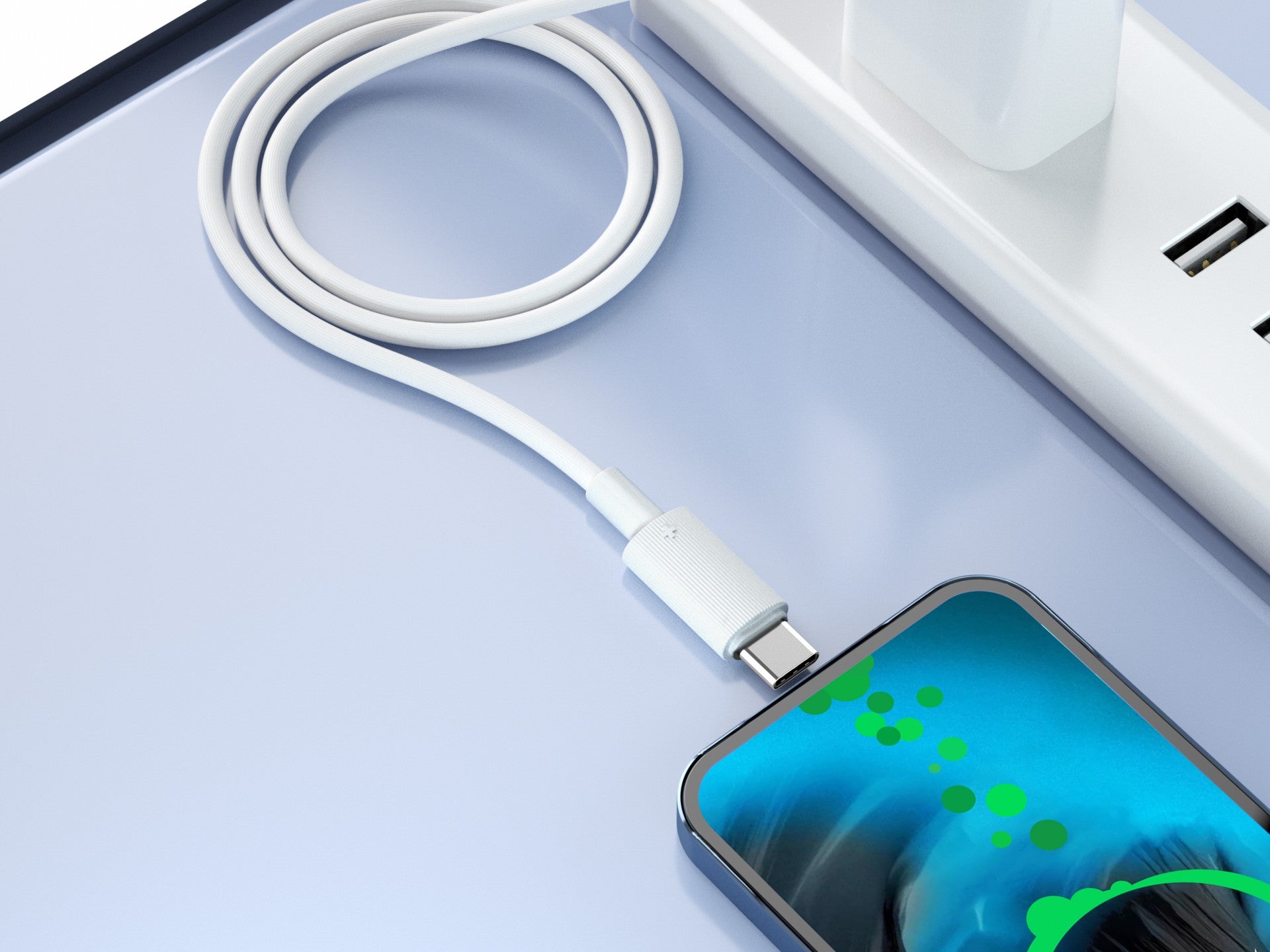 Cavo USB C a USB C Ricarica Rapida 60W 1m Bianco TB1769 Laptop