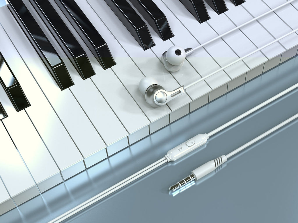 Techancy Auricolari In-Ear 3,5 Mm Bianco Cavo 1,2 m TD8087 Suono Surround Premium