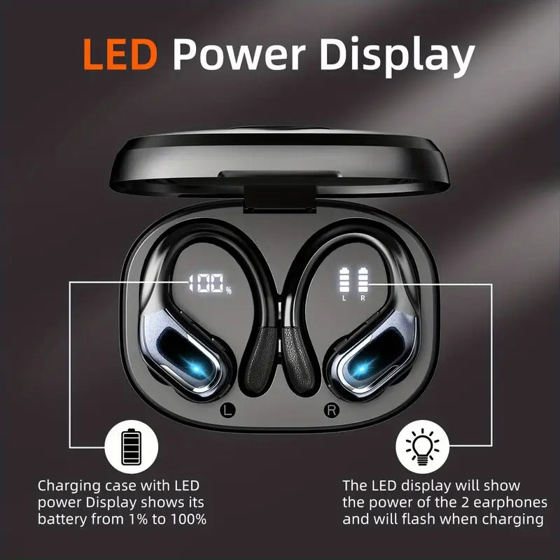 Auricolari Sport Senza Fili Con Microfono E Display LED