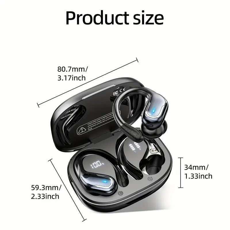 Auricolari Sport Senza Fili Con Microfono E Display LED