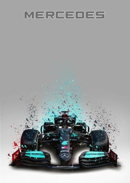 Poster Formel 1  Rennwagen Aquarell · Deko Print ohne Rahmen-5