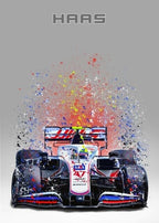 Poster Formel 1  Rennwagen Aquarell · Deko Print ohne Rahmen-2