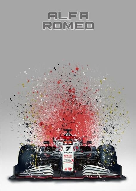 Poster Formel 1  Rennwagen Aquarell · Deko Print ohne Rahmen-7
