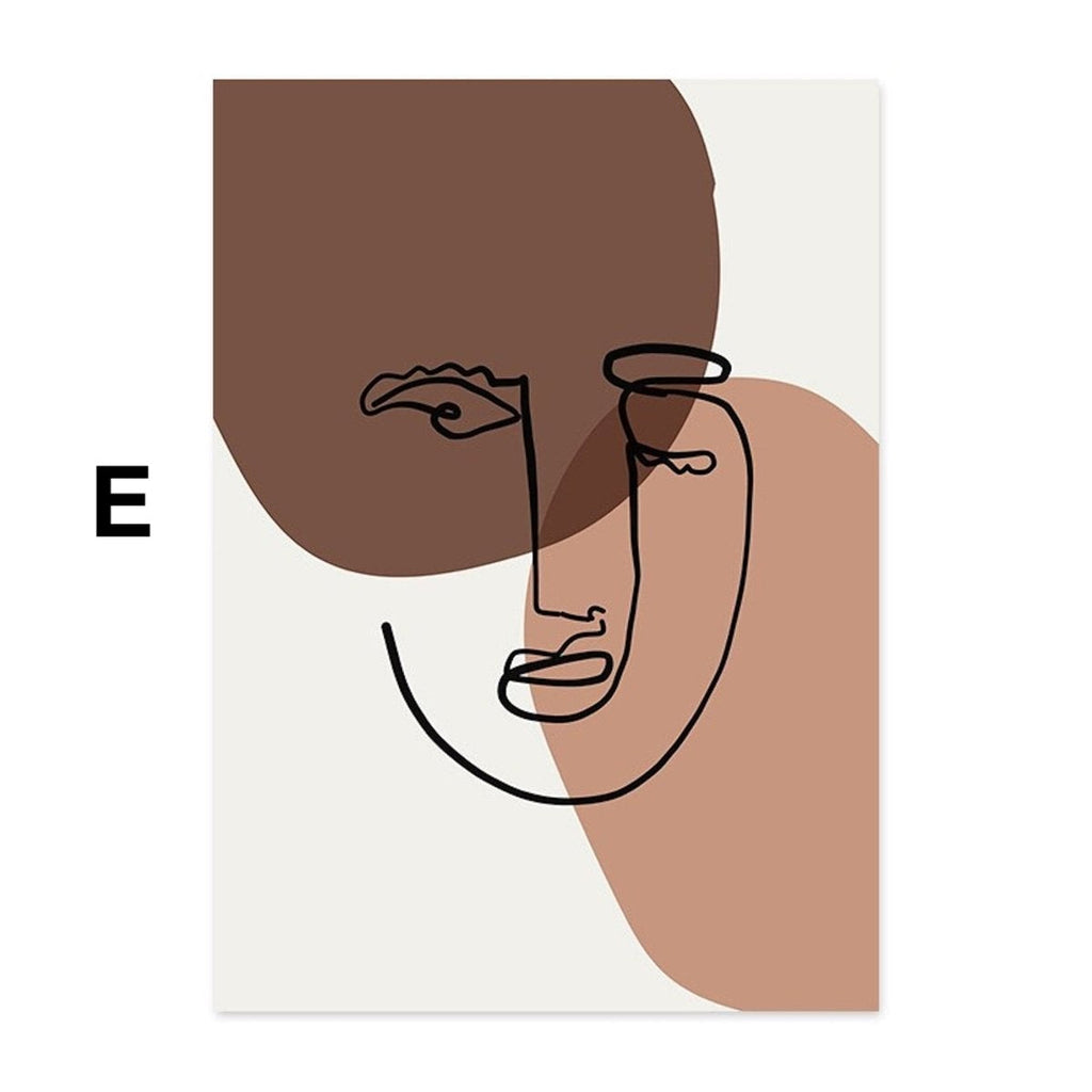 Poster Gesichtslinien und Abstrakte Formen als Deko Print ohne Rahmen-9