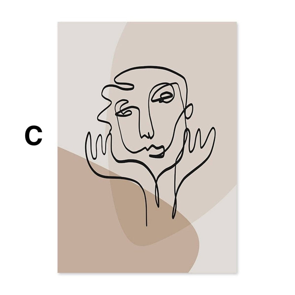 Poster Gesichtslinien und Abstrakte Formen als Deko Print ohne Rahmen-7