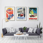 Poster Monaco Rennwagen Formel 1 Grand Prix · Bilder Wohnzimmer · Wandbilder Schlafzimmer · Deko Print ohne Rahmen · Bilder-1