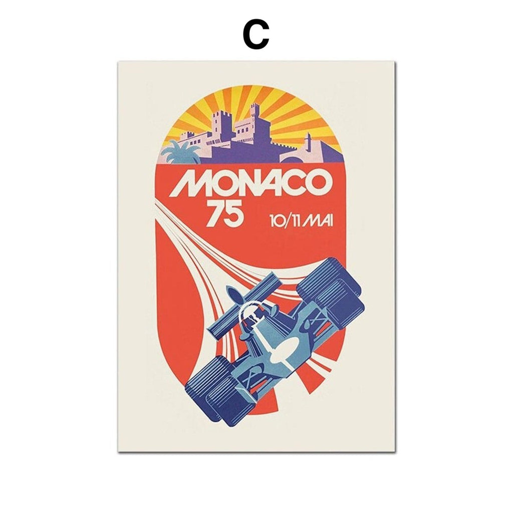 Poster Monaco Rennwagen Formel 1 Grand Prix · Bilder Wohnzimmer · Wandbilder Schlafzimmer · Deko Print ohne Rahmen · Bilder-4