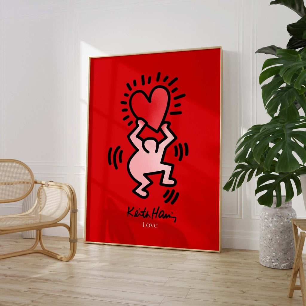 Tanzende Figur mit Herz Poster · Pop Art Street Art Stil · Moderner Kunstdruck ohne Rahmen-1