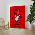 Tanzende Figur mit Herz Poster · Pop Art Street Art Stil · Moderner Kunstdruck ohne Rahmen-1