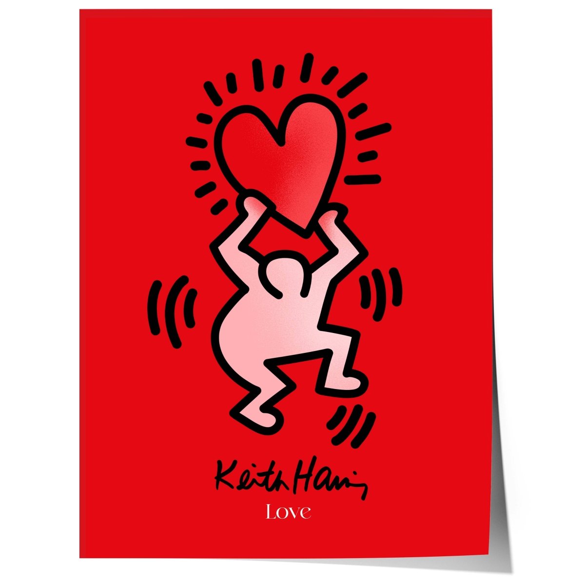 Tanzende Figur mit Herz Poster · Pop Art Street Art Stil · Moderner Kunstdruck ohne Rahmen-0