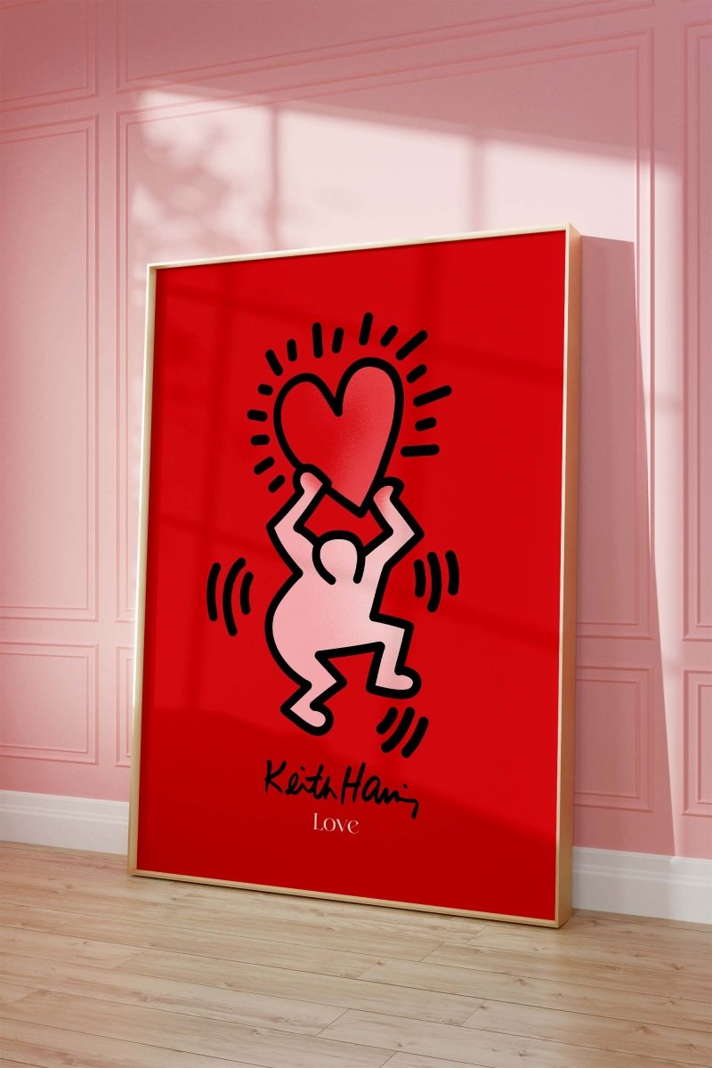 Tanzende Figur mit Herz Poster · Pop Art Street Art Stil · Moderner Kunstdruck ohne Rahmen-2