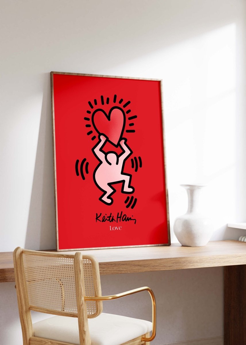 Tanzende Figur mit Herz Poster · Pop Art Street Art Stil · Moderner Kunstdruck ohne Rahmen-4